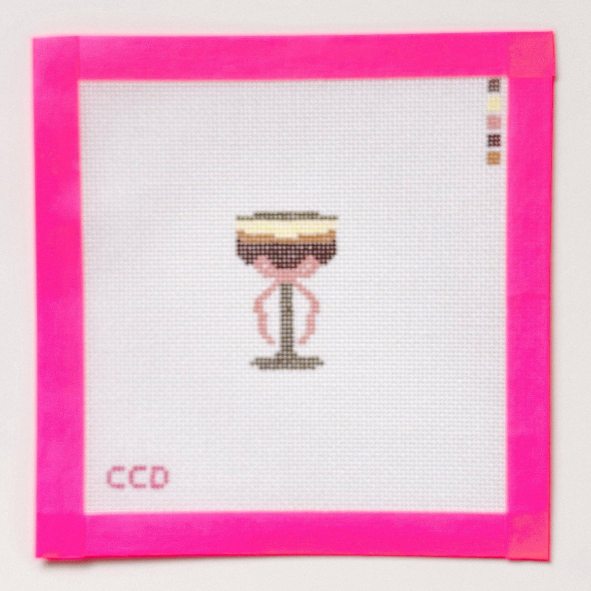 Hand Painted Espresso Martini 2” Needepoint Canvas 18 Mesh Coquette Needlepoint Canvas Cocktail Hand Painted