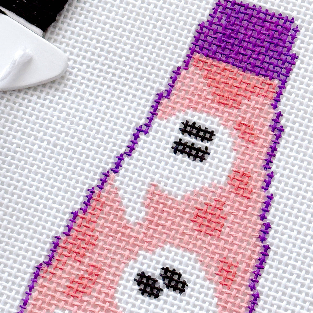 Halloween Needlepoint Canvas 18 Mesh 5” Design, Ghost Lava Lamp Needlepoint Canvas