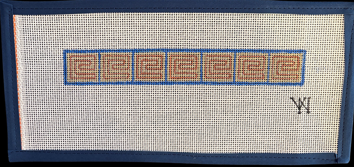 Classic Greek Key Needlepoint Key Fob Canvas - 13 Mesh, 8.15" Design