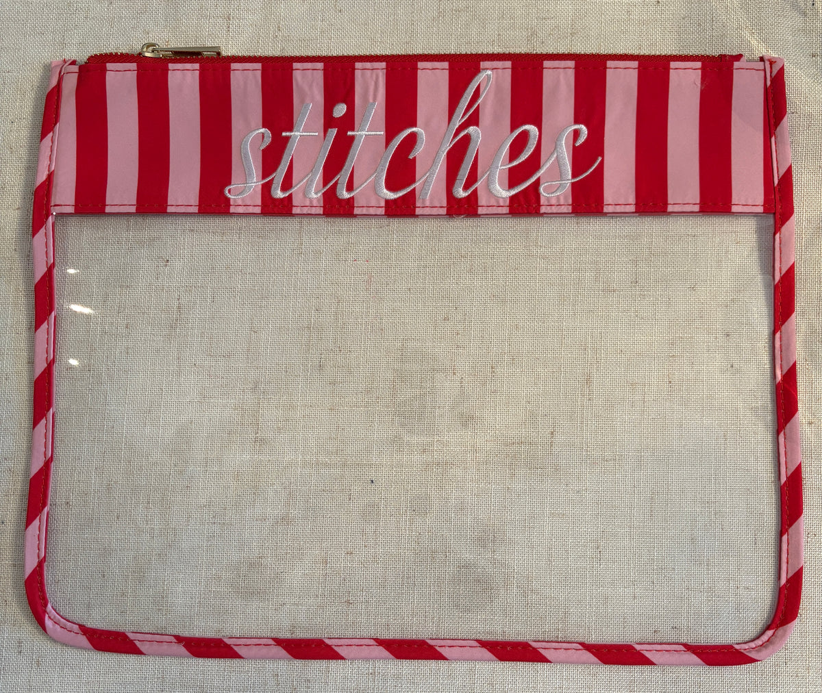 "Stitches" Striped Needlepoint Project Bag