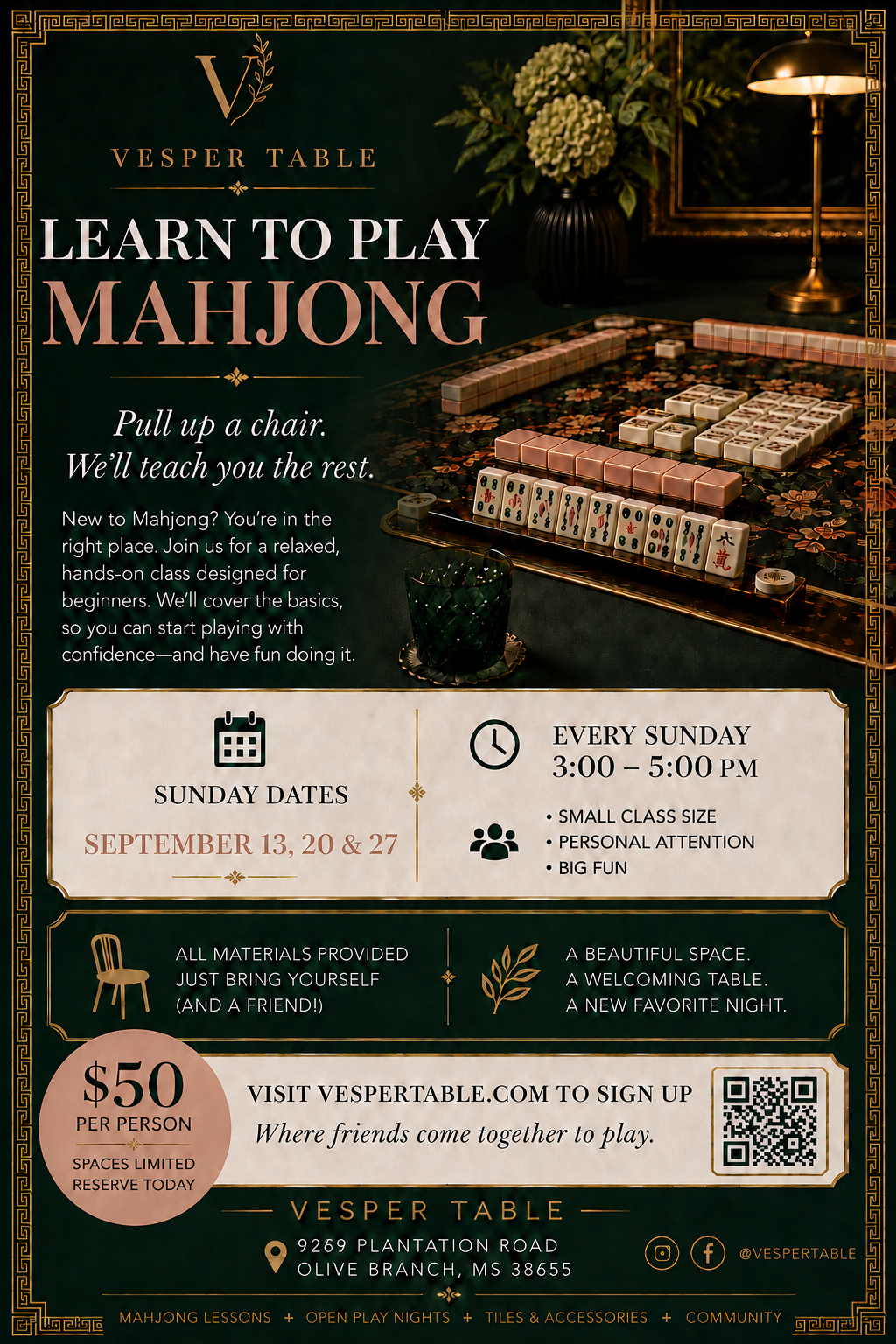 Mahjong Beginner Lesson - 9/27/2026
