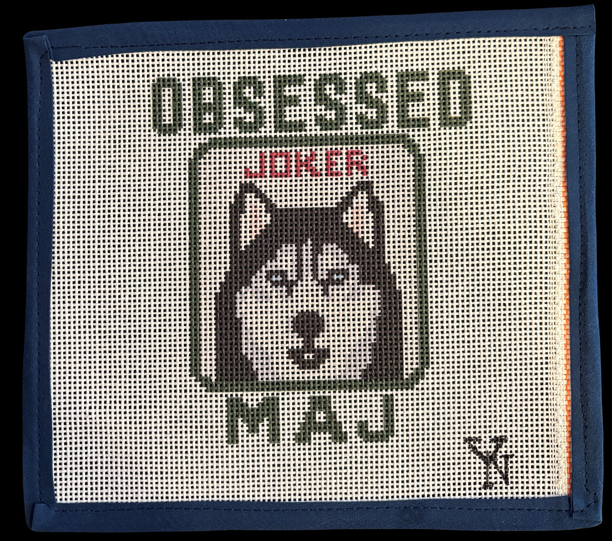 Obsessed Mahjong Needlepoint Canvas - 6" x 6" on 13 Mesh
