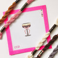 Hand Painted Espresso Martini 2” Needepoint Canvas 18 Mesh Coquette Needlepoint Canvas Cocktail Hand Painted